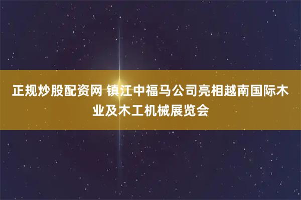 正规炒股配资网 镇江中福马公司亮相越南国际木业及木工机械展览会